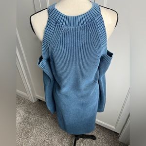 Rag&Bone denim dress with cold shoulder design. Looks amazing. Like new. Size L